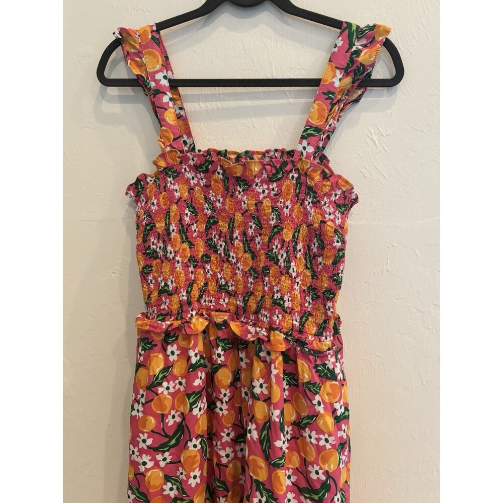 Draper James Smocked Flutter Sleeve Midi Tiered Dress Sz XL Southern Preppy - Picture 3 of 11
